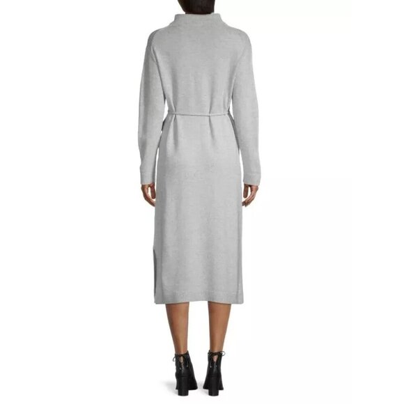 Vince Italian Grey Wool Cashmere Funnel Neck Midi Dress XXS - Picture 4 of 10